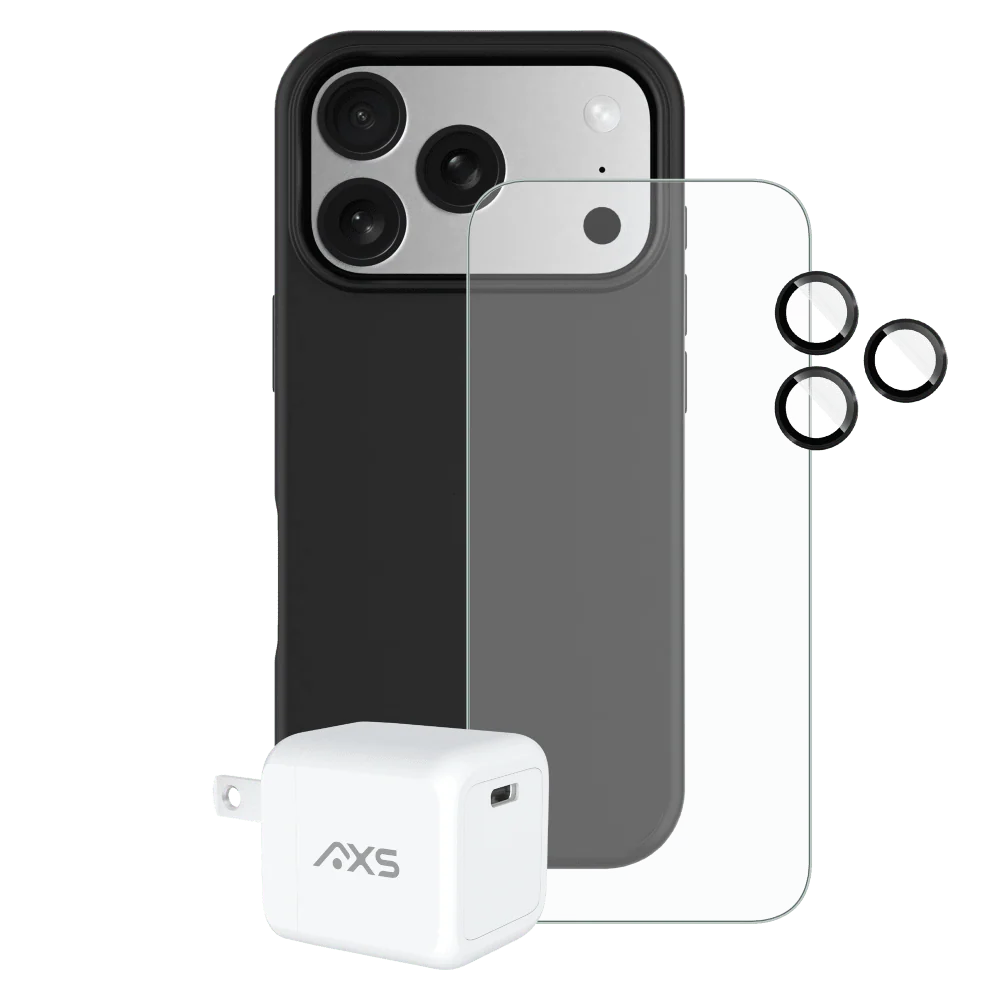 AXS Pulse Starter Kit 4-in-1 Bundle (Case / Screen Protector / Wall Charger / Lens Protectors) for Apple iPhone 17 Pro - Image 2