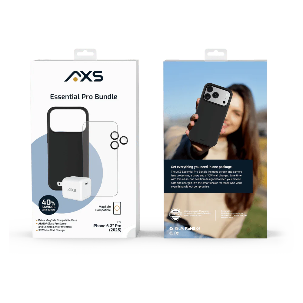 AXS Pulse Starter Kit 4-in-1 Bundle (Case / Screen Protector / Wall Charger / Lens Protectors) for Apple iPhone 17 Pro - Image 8