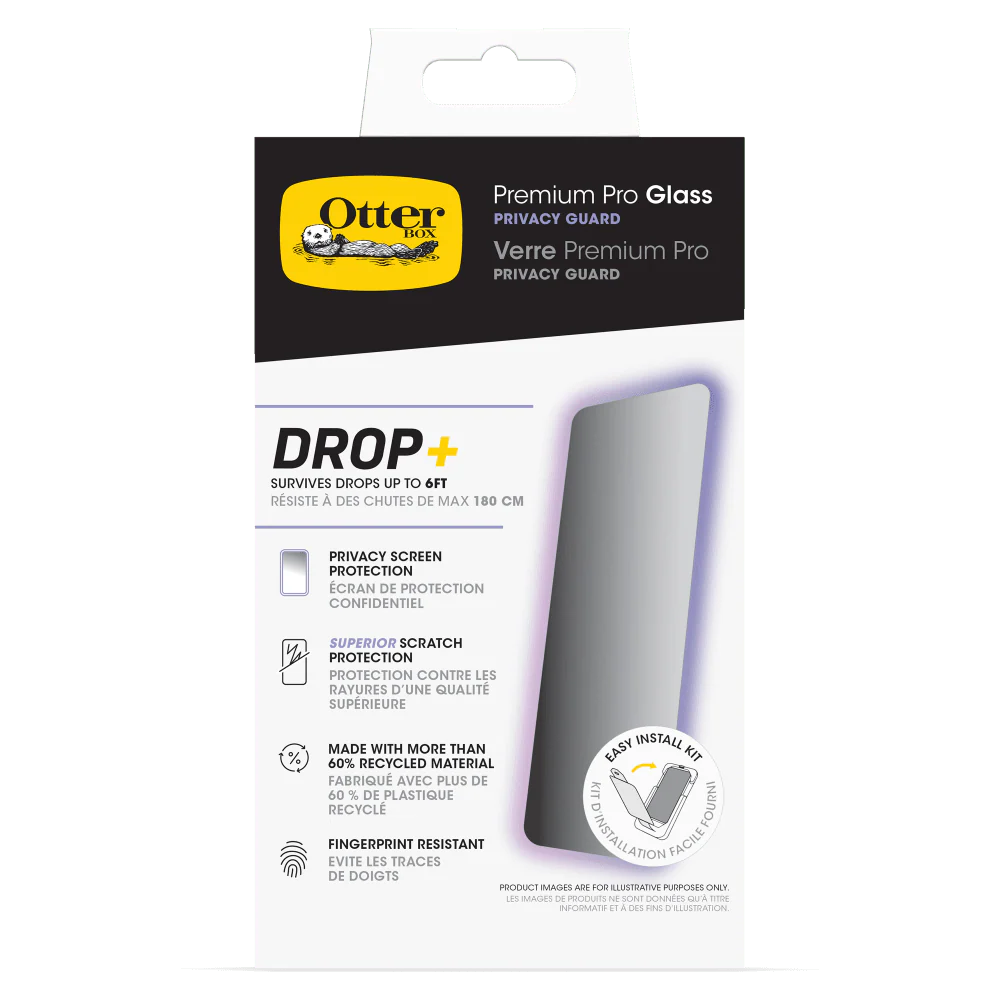 OtterBox Premium Pro Glass Antimicrobial Privacy Screen Protector for Apple iPhone 16 / iPhone 15 - Image 5