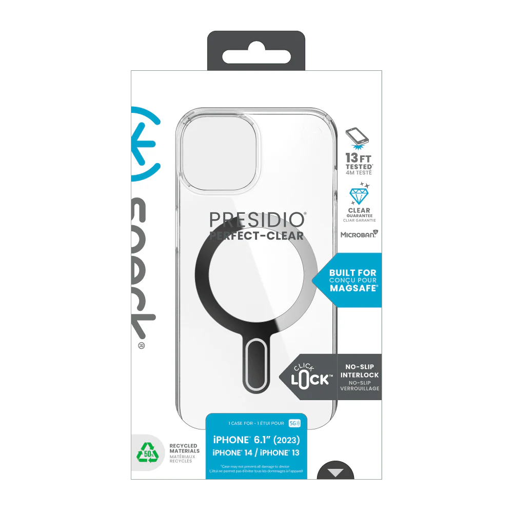 Speck Presidio Perfect Clear MagSafe Case for Apple iPhone 15 / iPhone 14 / iPhone 13 / iPhone 16e - Image 5