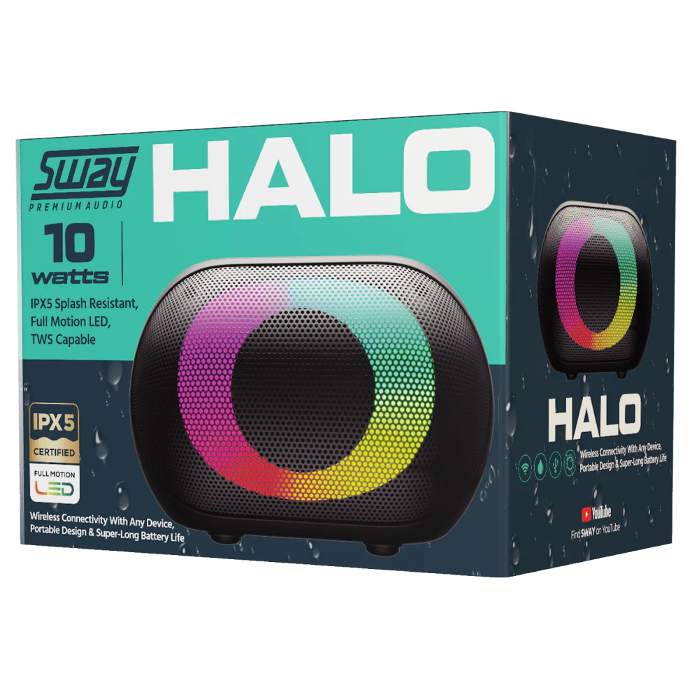 Sway Halo LED IPX5 Splash Resistant Bluetooth Speaker 10W - Image 5