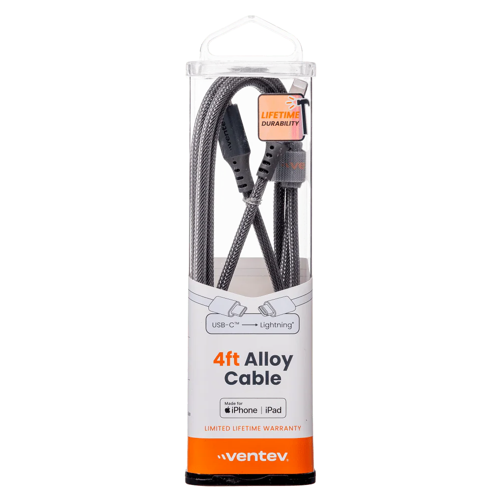 Ventev Alloy USB-C to Apple Lightning High Speed Ultradurable 4 Foot Cable - Image 10