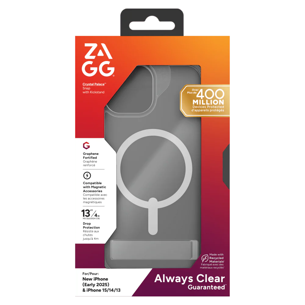 ZAGG Crystal Palace Snap MagSafe Case with Kickstand for Apple iPhone 16e / iPhone 15 / iPhone 14 / iPhone 13 - Image 11